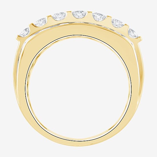 F / Vs2 Mens 4MM 2 1/2 CT. T.W. Lab Created White Diamond 10K Gold Band