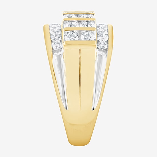 F / Vs2 Mens 4MM 2 1/2 CT. T.W. Lab Created White Diamond 10K Gold Band