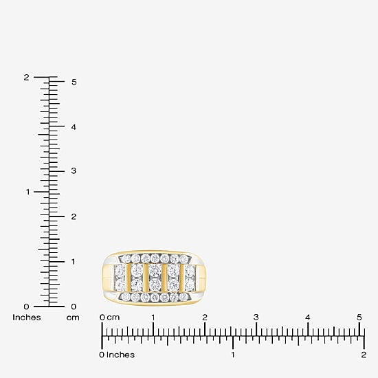 F / Vs2 Mens 3.5MM 1 1/2 CT. T.W. Lab Grown White Diamond 10K Gold Band