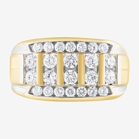 F / Vs2 Mens 3.5MM 1 1/2 CT. T.W. Lab Grown White Diamond 10K Gold Band