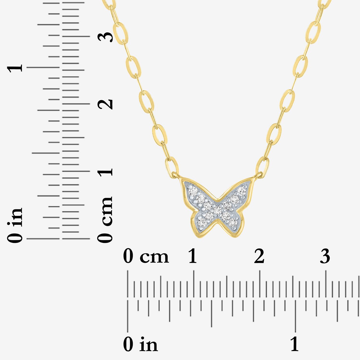 Butterfly (Gh / Si2 I1) Womens 1/10 CT. T.W. Lab Grown White Diamond 14K Gold Over Silver Butterfly 18 Inch Pendant Necklace