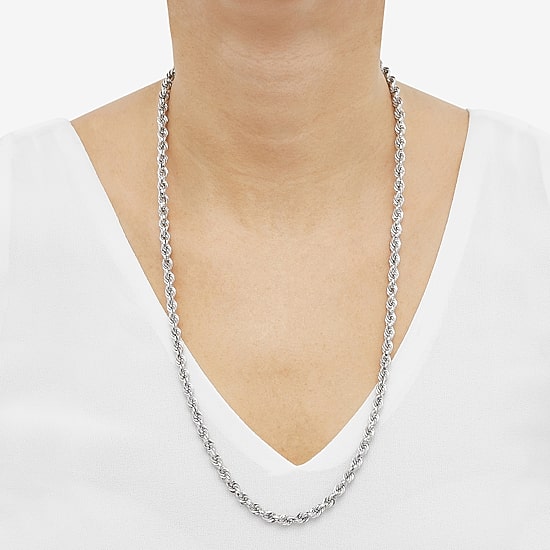 Limited Quantities! Womens 10K Gold 26 Inch Rope Chain Necklace