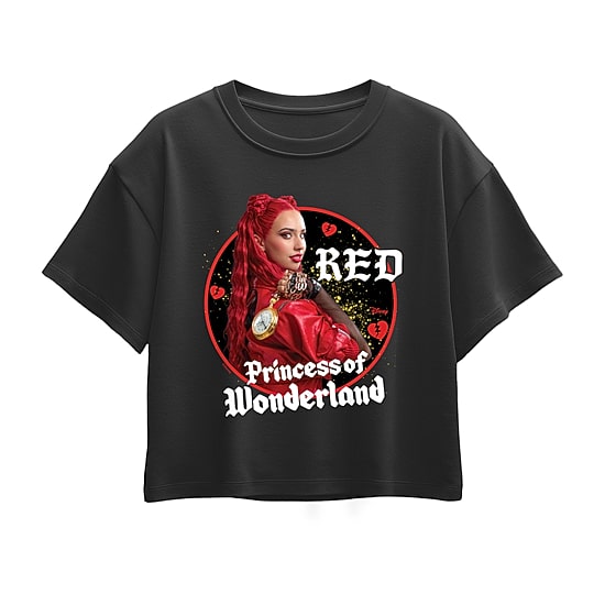 Disney Collection Little & Big Kid Girls Round Neck Short Sleeve Regular Fit Descendants Graphic T-Shirt