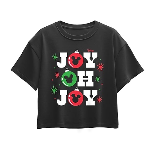 Disney Collection Little & Big Kid Girls Round Neck Short Sleeve Regular Fit Mickey Mouse Graphic T-Shirt, Medium, Black