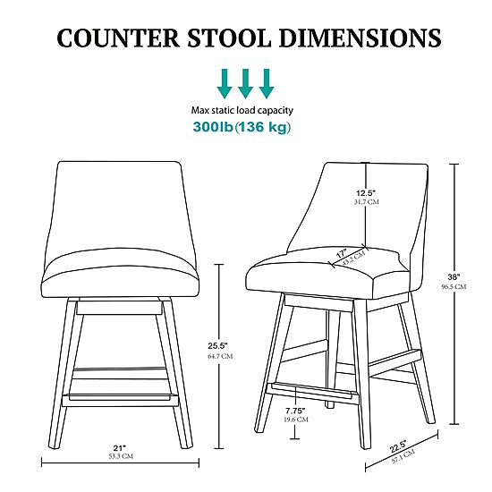 Martha Stewart Winfield Swivel Counter Counter Height Bar Stool