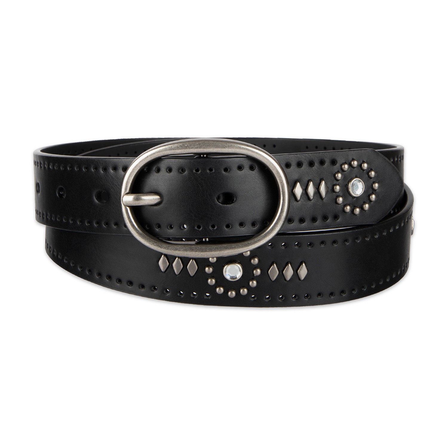 JS Jessica Simpson 1" Jeweled Centerbar Womens Belt
