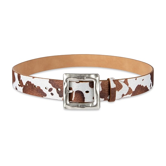 JS Jessica Simpson Hammered Cow Print Womens Belt