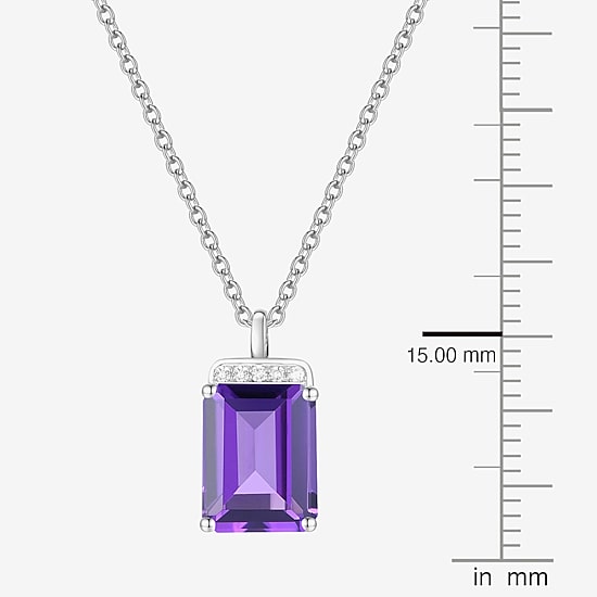 Gemstone Sterling Silver 18 Inch Pendant Necklace