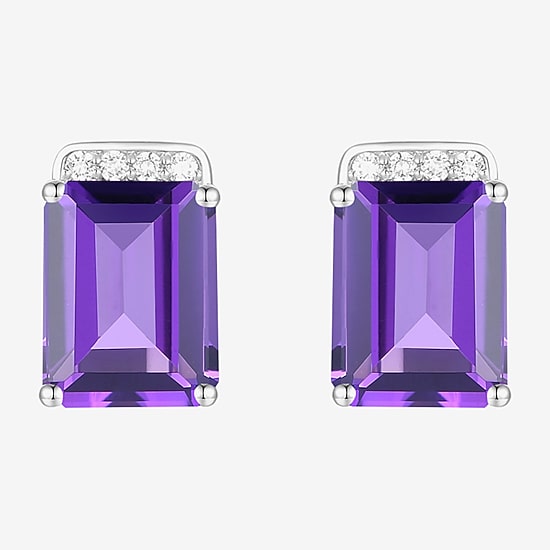 Gemstone Sterling Silver 9mm Stud Earrings