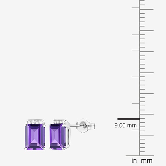 Gemstone Sterling Silver 9mm Stud Earrings