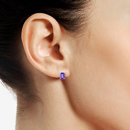 Gemstone Sterling Silver 9mm Stud Earrings
