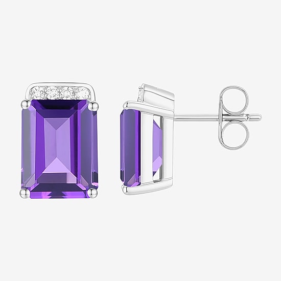 Gemstone Sterling Silver 9mm Stud Earrings
