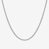 (F / Si2) Womens 10 CT. T.W. Lab-Grown White Diamond 10K Gold 18 Inch Tennis Necklace