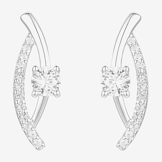 G-H / Vs2-Si1 Womens 1/3 CT. T.W. Lab Grown White Diamond 10K Gold Drop Earrings