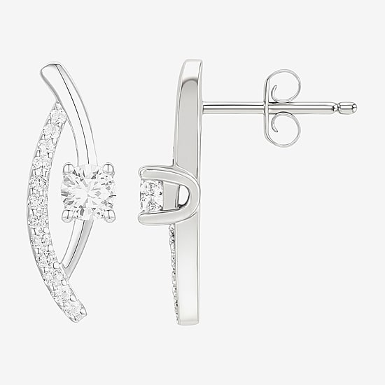 G-H / Vs2-Si1 Womens 1/3 CT. T.W. Lab Grown White Diamond 10K Gold Drop Earrings