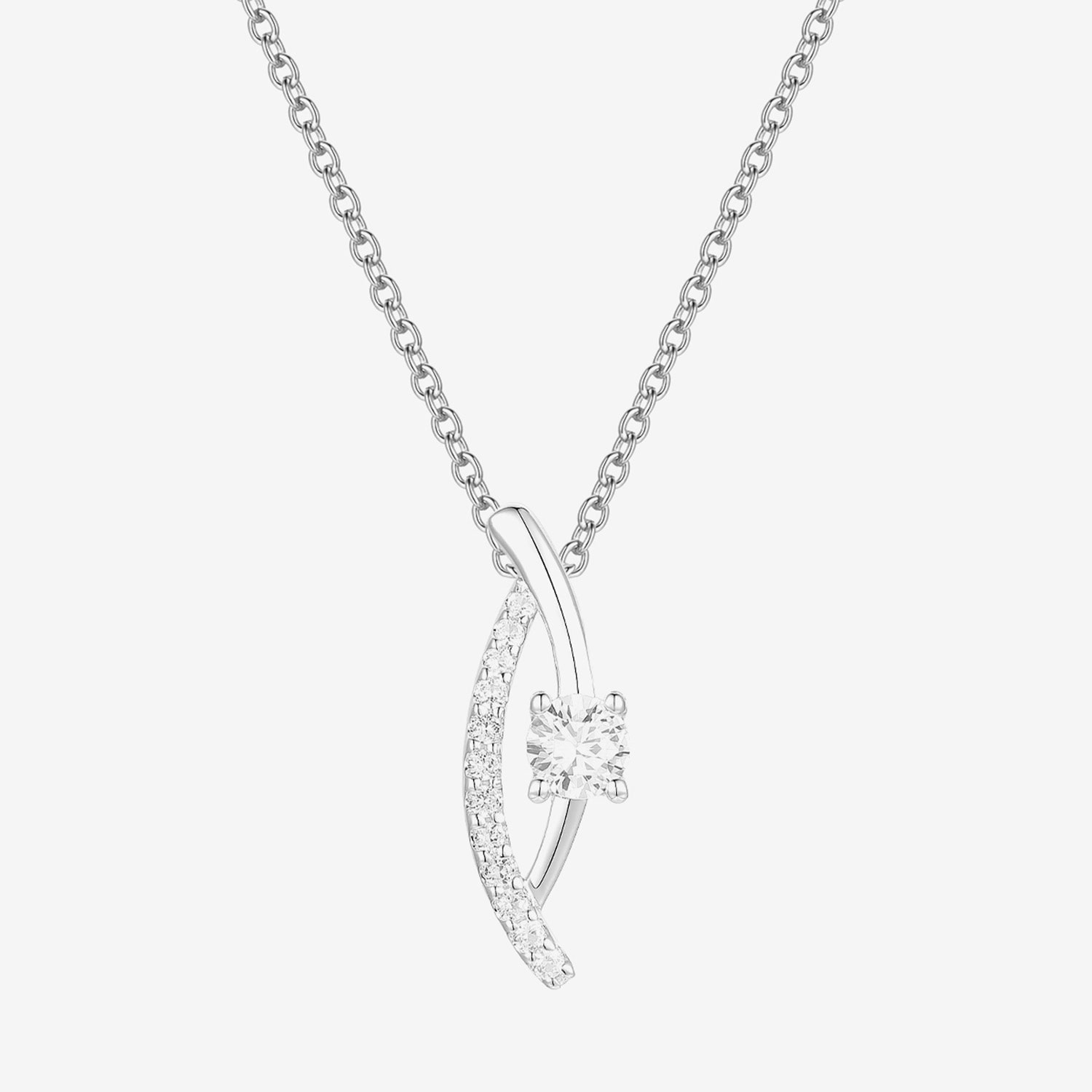 (G-H / Vs2-Si1) Womens 1/3 CT. T.W. Lab Grown White Diamond 10K Gold 18 Inch Pendant Necklace