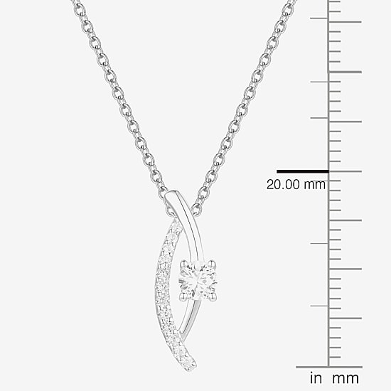 (G-H / Vs2-Si1) Womens 1/3 CT. T.W. Lab Grown White Diamond 10K Gold 18 Inch Pendant Necklace