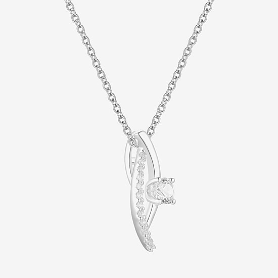 (G-H / Vs2-Si1) Womens 1/3 CT. T.W. Lab Grown White Diamond 10K Gold 18 Inch Pendant Necklace