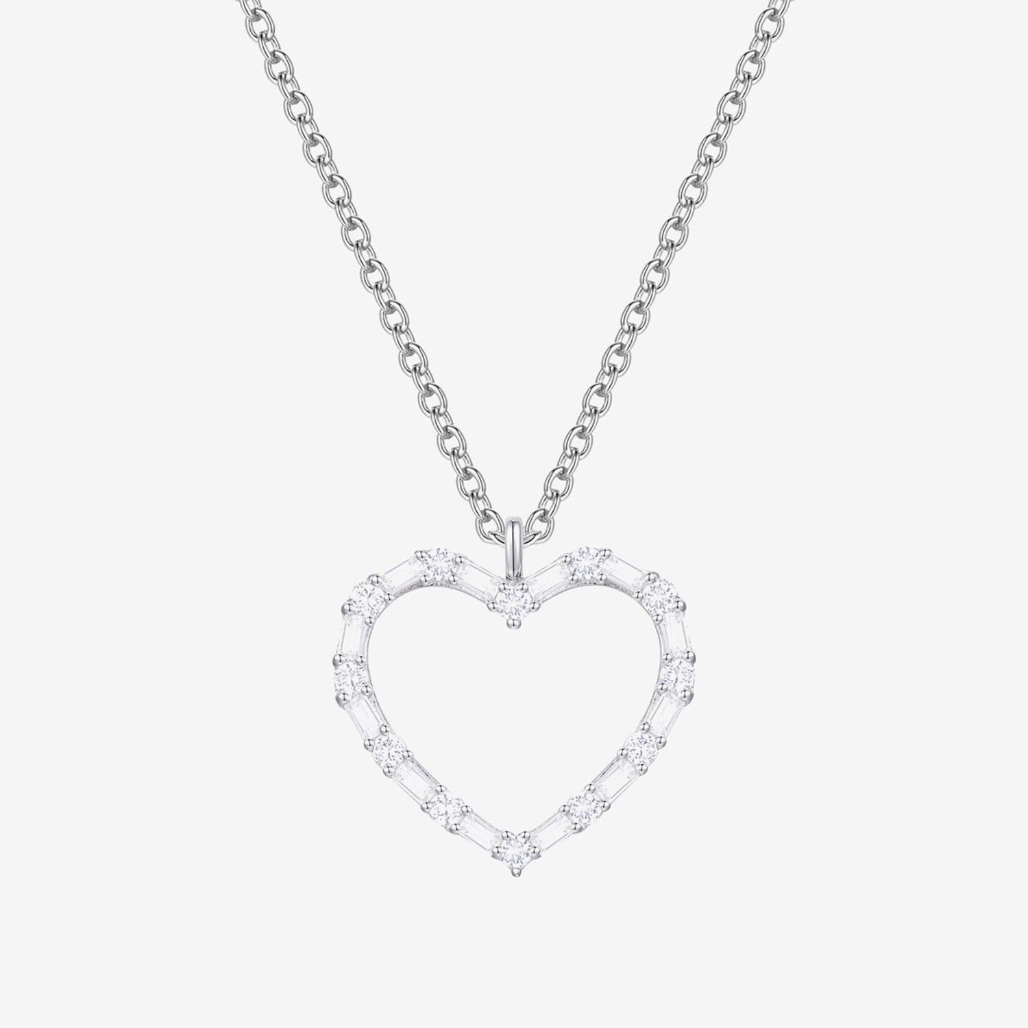 (G-H / Vs2-Si1) Womens 1/3 CT. T.W. Lab Grown White Diamond 10K Gold Heart 18 Inch Pendant Necklace