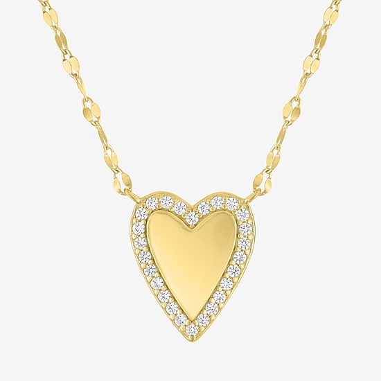 Yes, Please! Womens Lab Created White Sapphire 16 Inch Pendant Necklace