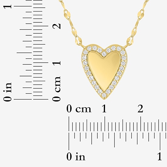 Yes, Please! Womens Lab Created White Sapphire 16 Inch Pendant Necklace