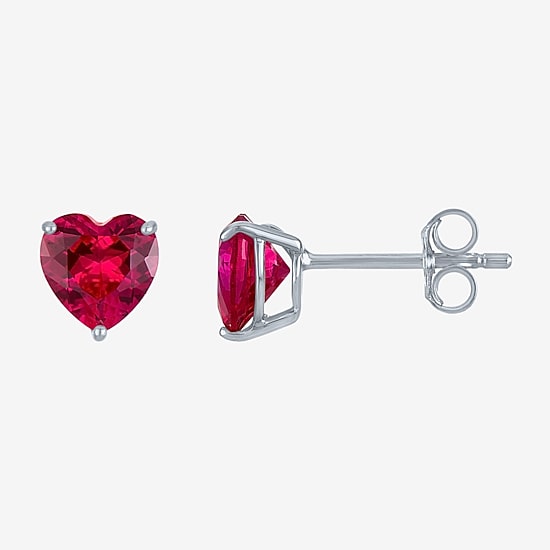 Yes, Please! Womens Lab Created Red Drusy Sterling Silver Heart 2-pc. Jewelry Set