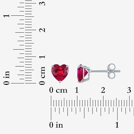 Yes, Please! Womens Lab Created Red Drusy Sterling Silver Heart 2-pc. Jewelry Set