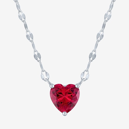 Yes, Please! Womens Lab Created Red Drusy Sterling Silver Heart 2-pc. Jewelry Set