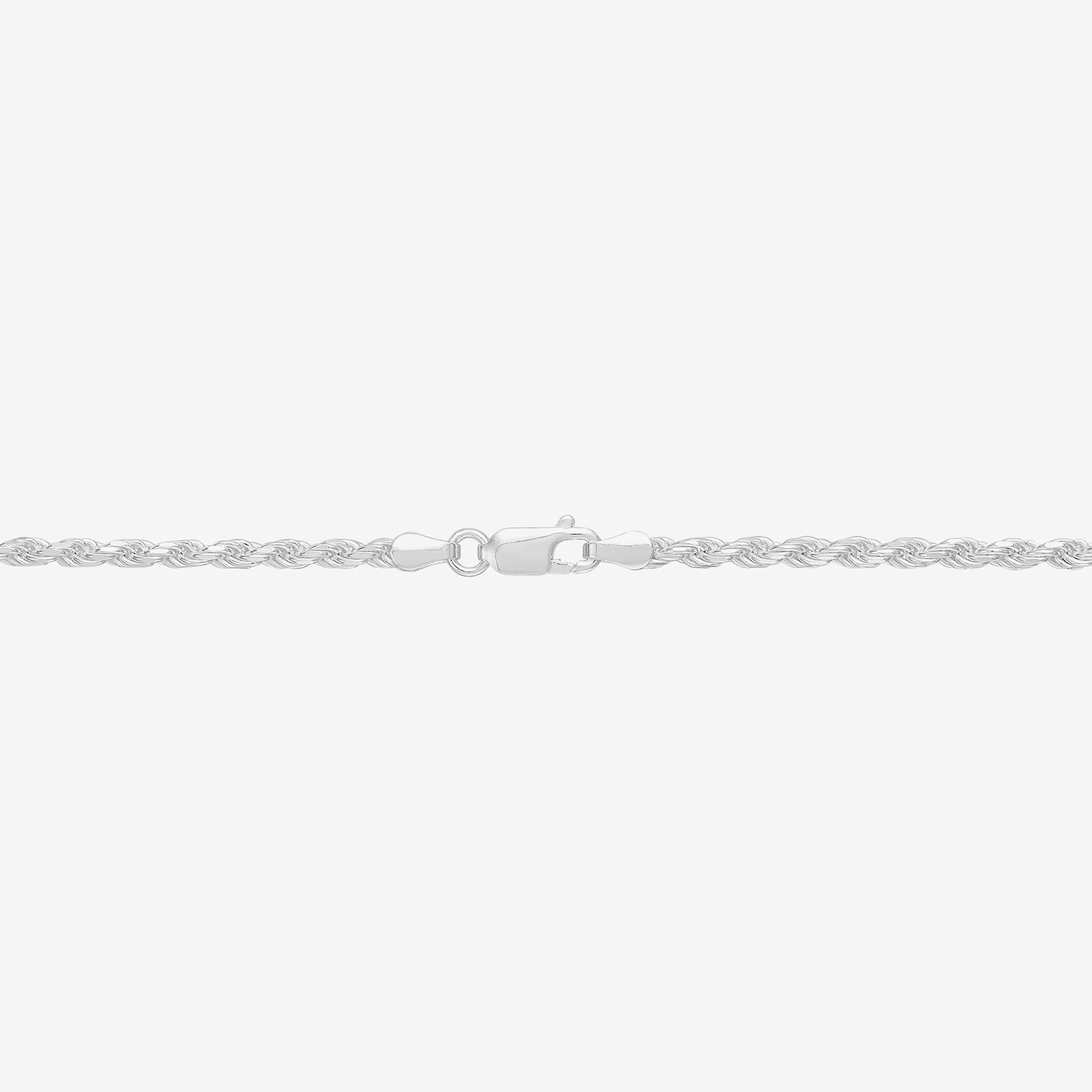 Made in Italy Womens Sterling Silver Inch Rope Chain Necklace