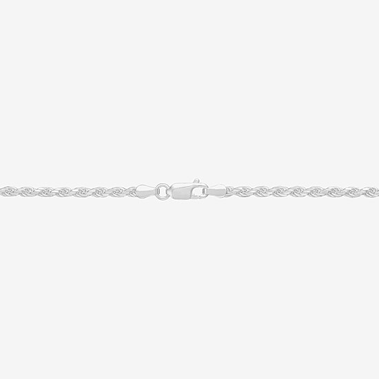 Made in Italy Womens Sterling Silver 22 Inch Rope Chain Necklace