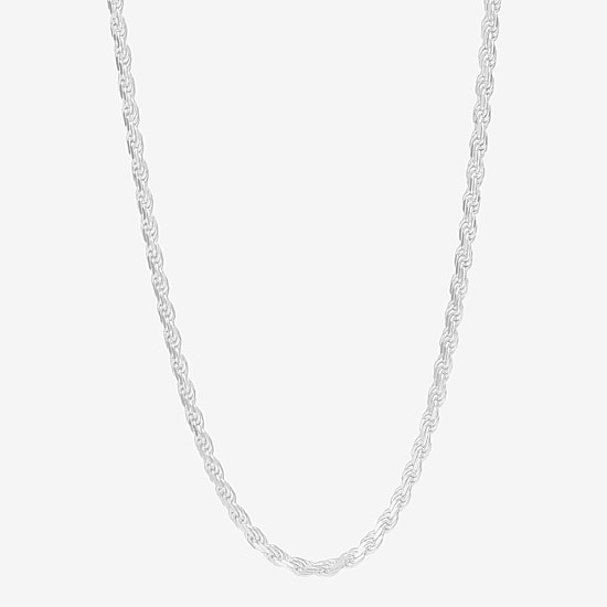 Made in Italy Womens Sterling Silver 22 Inch Rope Chain Necklace