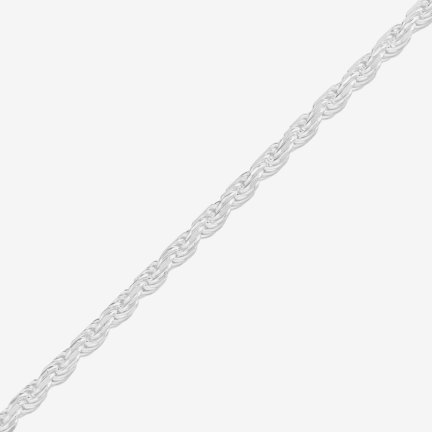 Made in Italy Womens Sterling Silver Inch Rope Chain Necklace