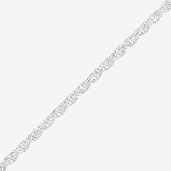 Made in Italy Womens Sterling Silver 22 Inch Rope Chain Necklace