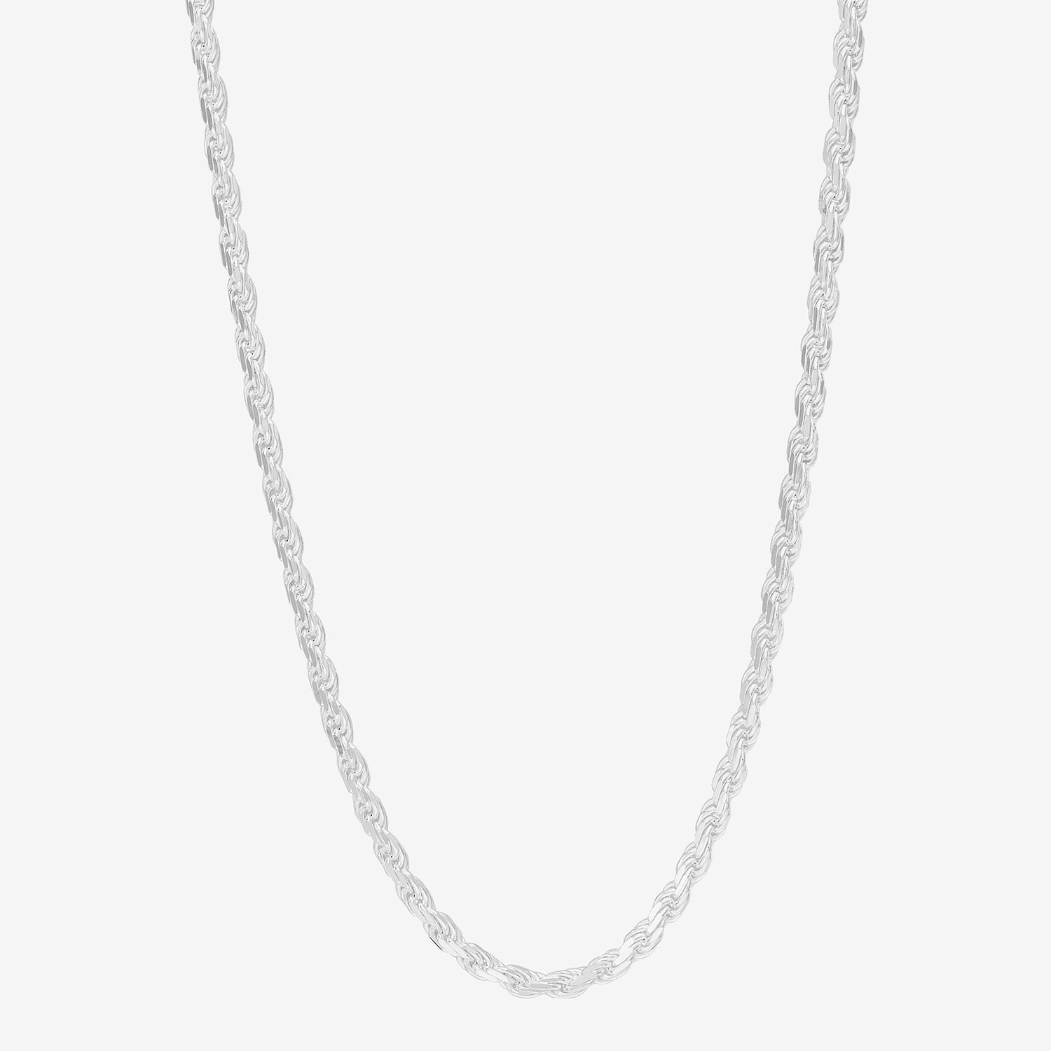 Made in Italy Mens Sterling Silver 24 Inch Rope Chain Necklace
