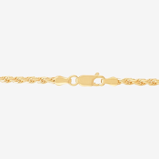 Made in Italy Womens 24K Gold Over Silver 18 Inch Rope Chain Necklace