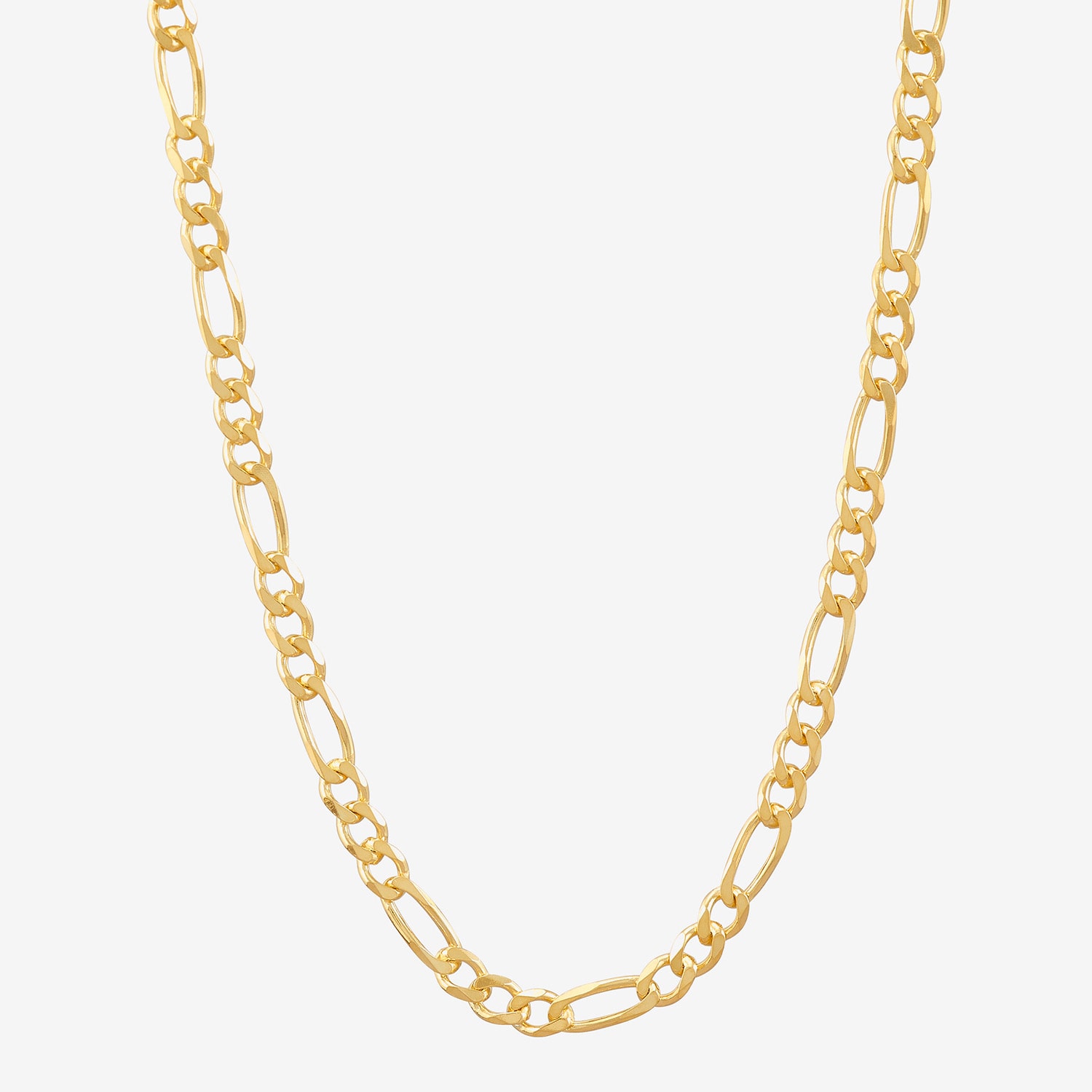 Made in Italy Womens 24K Gold Over Silver 18 Inch Figaro Chain Necklace