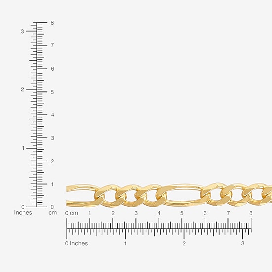 Made in Italy Womens 24K Gold Over Silver 24 Inch Figaro Chain Necklace