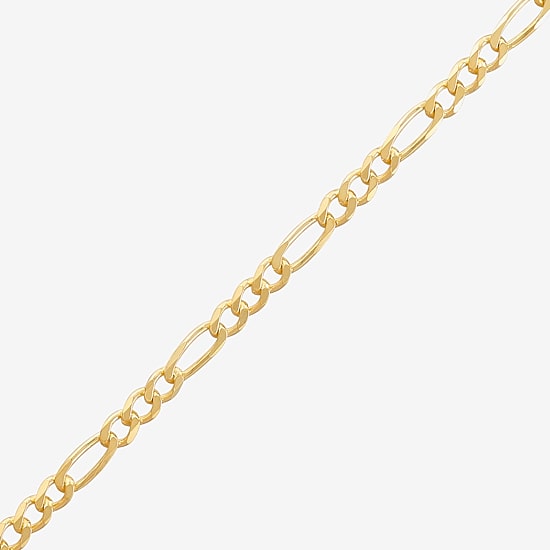 Made in Italy Womens 24K Gold Over Silver 24 Inch Figaro Chain Necklace