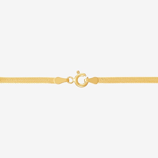 Made in Italy Womens 24K Gold Over Silver 20 Inch Herringbone Chain Necklace