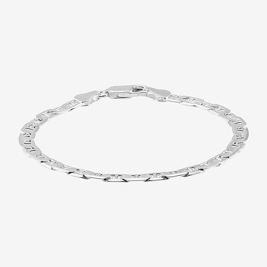 Made in Italy Womens Sterling Silver 7.5 Inch Solid Chain Bracelet