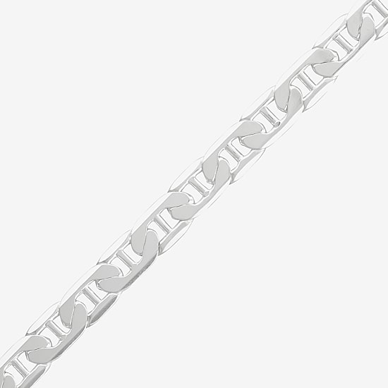 Made in Italy Womens Sterling Silver 7.5 Inch Solid Chain Bracelet