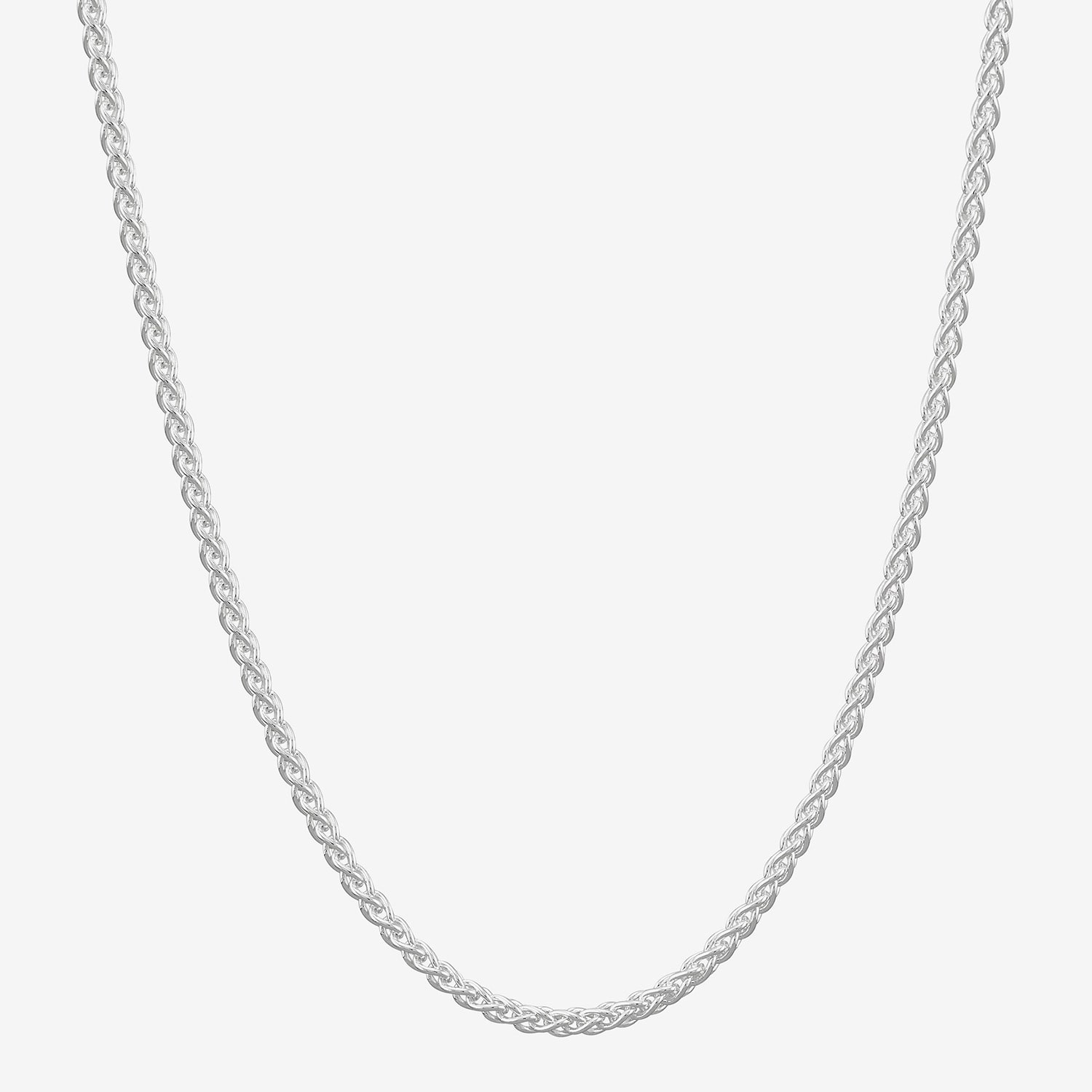Made in Italy Womens Sterling Silver 20 Inch Wheat Chain Necklace