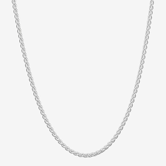 Made in Italy Womens Sterling Silver 20 Inch Wheat Chain Necklace