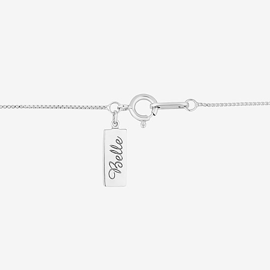Enchanted Disney Fine Jewelry Belle (I, I2) Womens 1/8 CT. T.W. Lab Grown White Diamond 14K Gold Over Silver Sterling Silver Flower 18 Inch Pendant Necklace