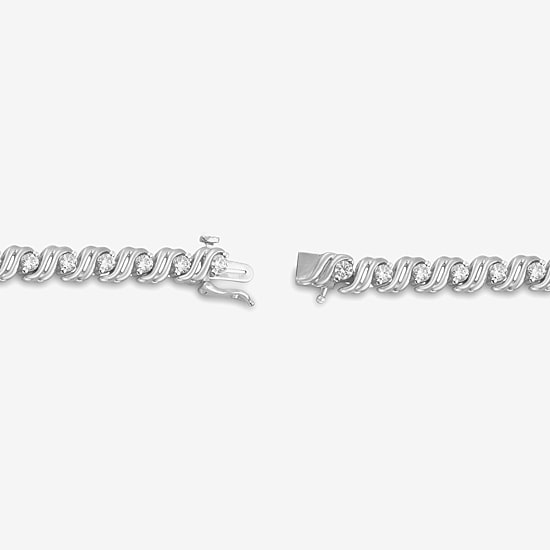 (I / I2) Womens 2 CT.T.W. Lab Grown White Diamond Sterling Silver 7.25 Inch Tennis Bracelet