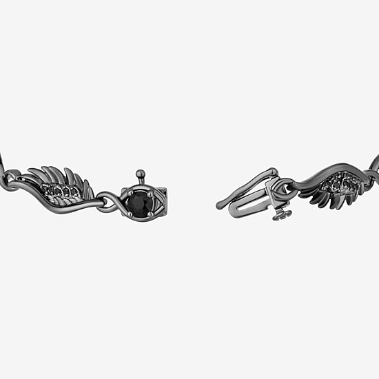 Enchanted Disney Fine Jewelry Maleficent Womens Sterling Silver Maleficent Link Bracelet