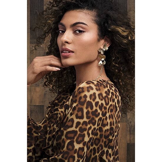 JS Jessica Simpson Gold Tone Womens Crystal Butterfly Drop Earrings