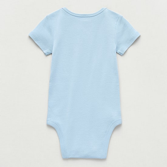 Okie Dokie Baby Boys Round Neck Short Sleeve Rib Bodysuit