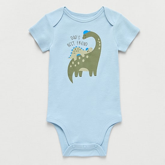 Okie Dokie Baby Boys Round Neck Short Sleeve Rib Bodysuit