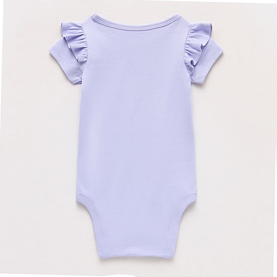 Okie Dokie Baby Girls Round Neck Short Sleeve Rib Bodysuit